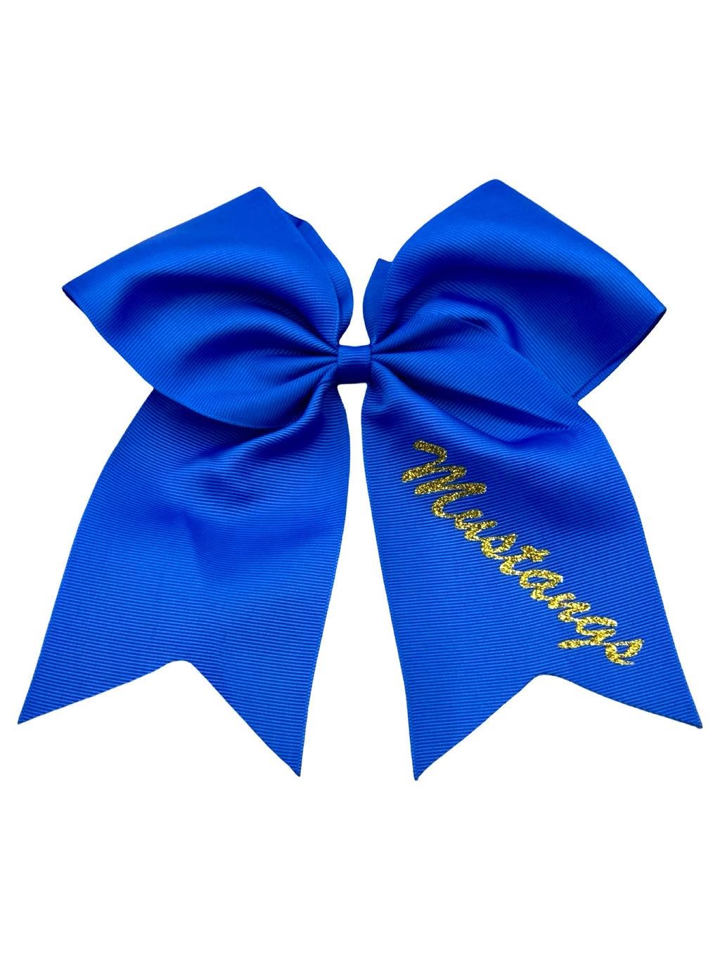 Blue Bow w/ Gold Glitter "Mustang"